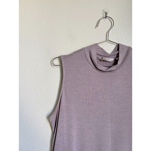Athleta Threadlight Turtleneck Tank in Subway Grey Size MEDIUM - Picture 2 of 6
